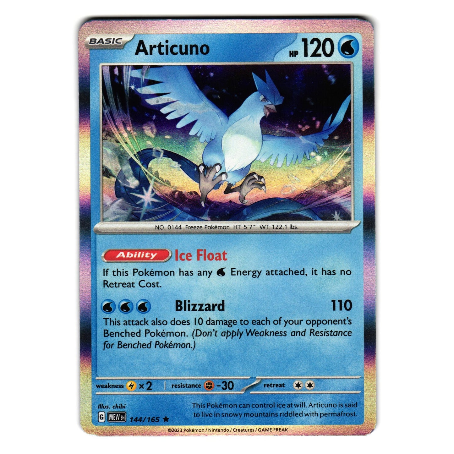 ARTICUNO 144/165 SCARLET AND VIOLET 151 POKEMON TCG