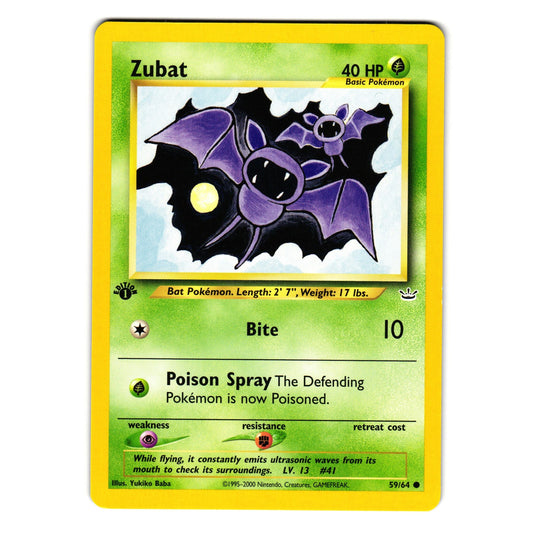 ZUBAT 59/64 1ST EDITION NEO REVELATION POKEMON TCG