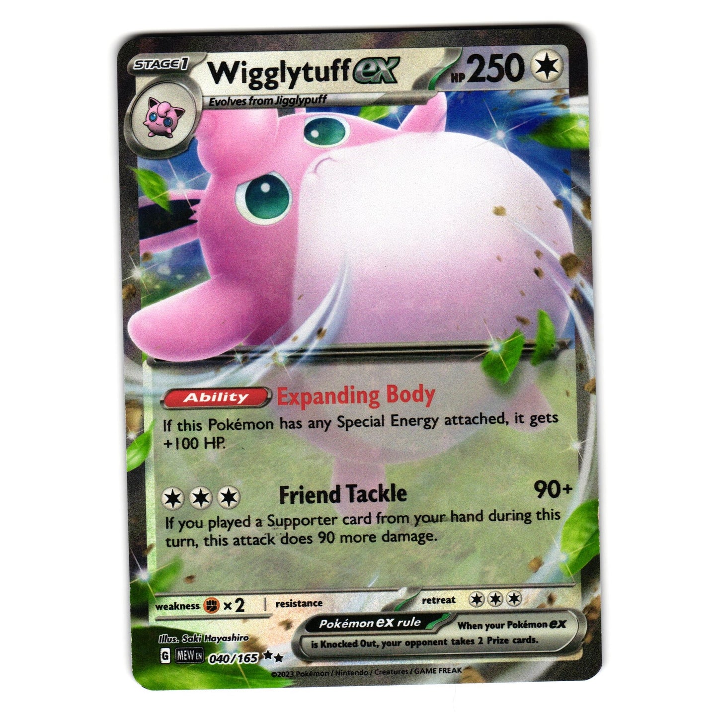 WIGGLYTUFF EX 040/165 SCARLET AND VIOLET 151 POKEMON TCG