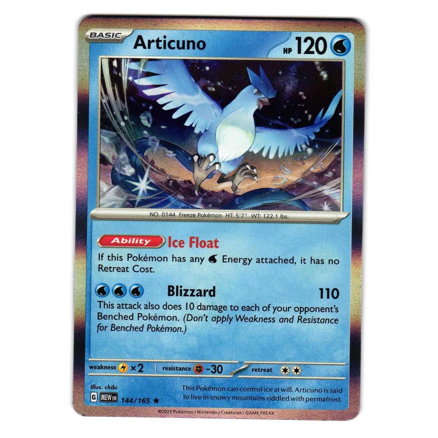 ARTICUNO 144/165 SCARLET AND VIOLET 151 POKEMON TCG