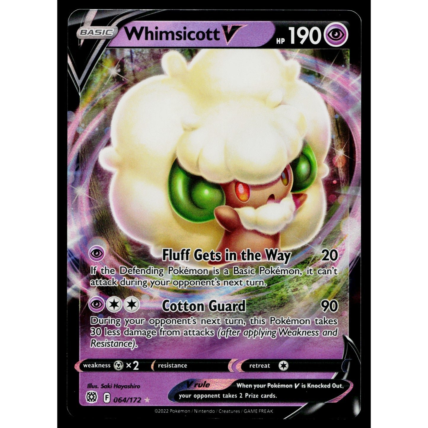 WHIMSICOTT V 064/172 BRILLIANT STARS POKEMON TCG