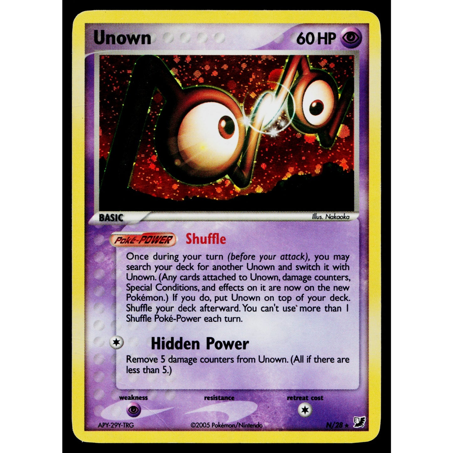 UNOWN N/28 EX UNSEEN FORCES POKEMON TCG