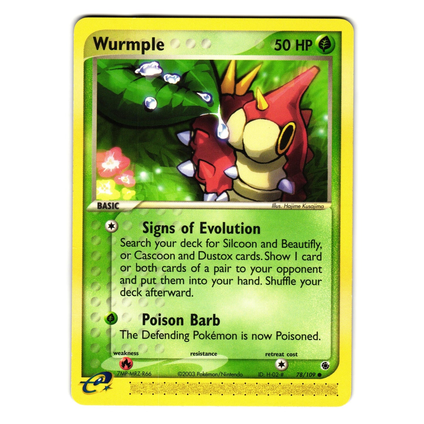 WURMPLE 78/109 EX RUBY AND SAPPHIRE POKEMON TCG