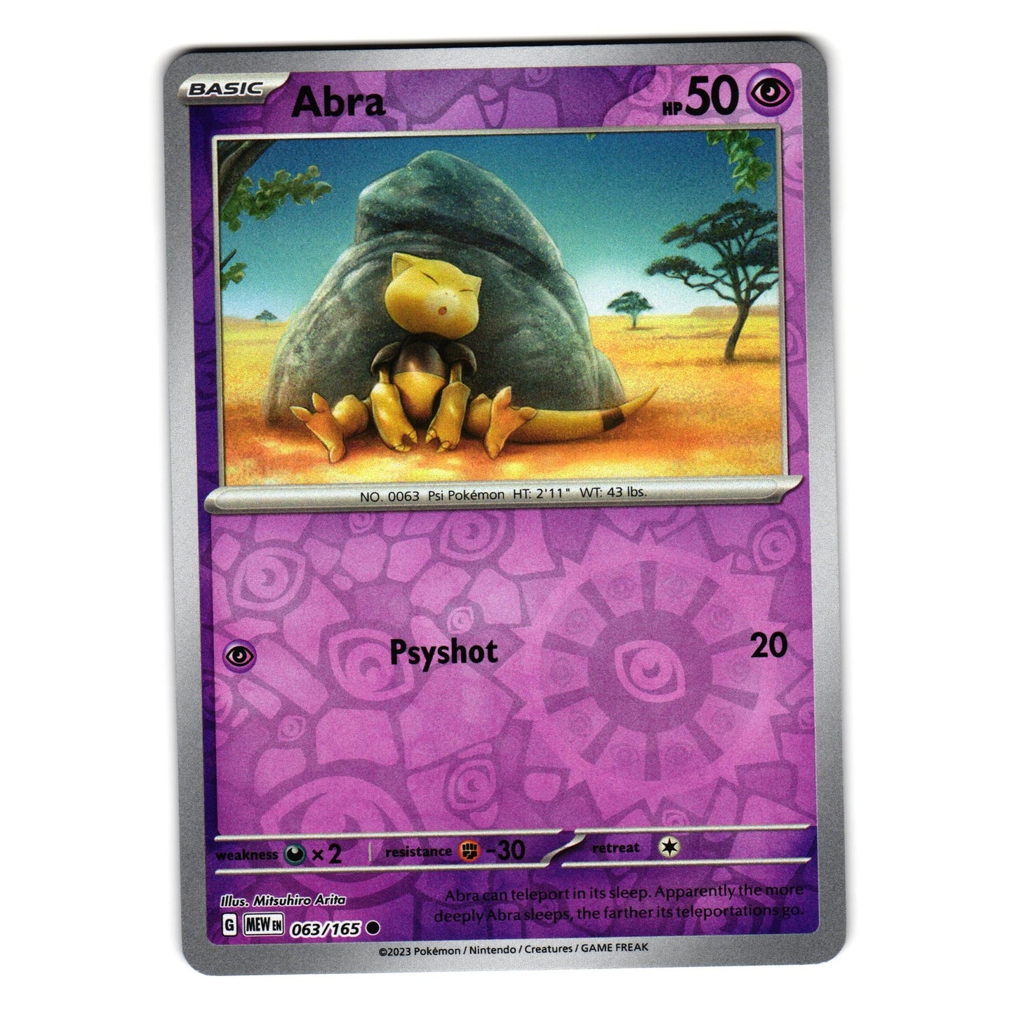 ABRA 063/165 REVERSE HOLO SCARLET AND VIOLET 151 POKEMON TCG