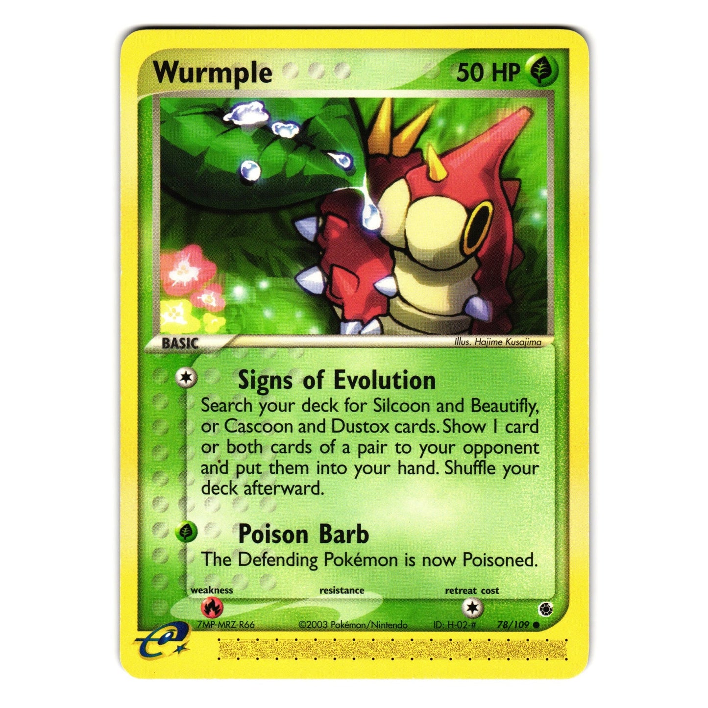 WURMPLE 78/109 EX RUBY AND SAPPHIRE POKEMON TCG