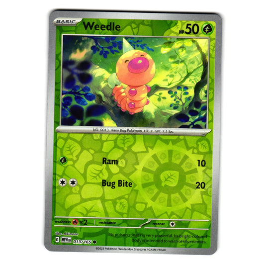 WEEDLE 013/165 REVERSE HOLO SCARLET AND VIOLET 151 POKEMON TCG