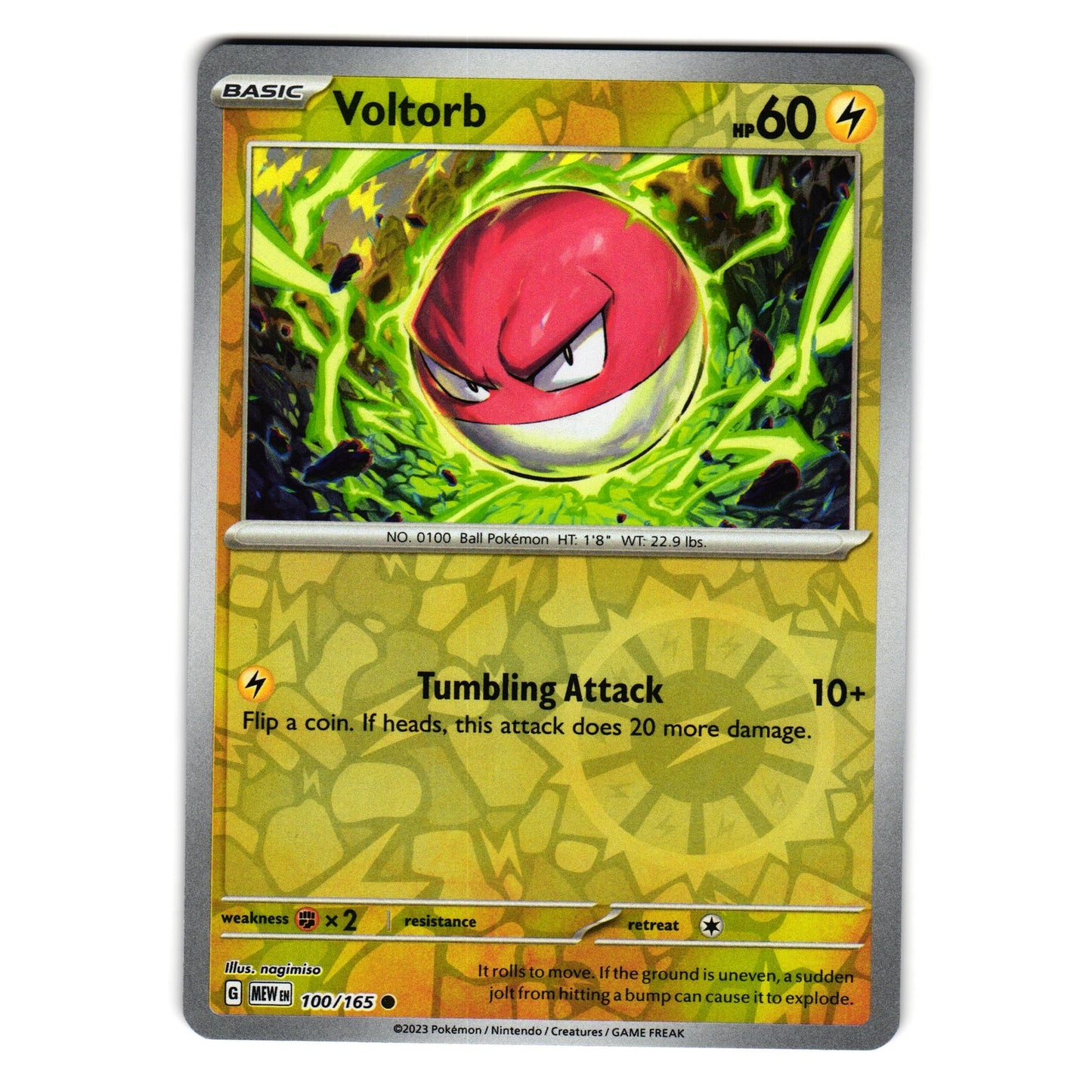 VOLTORB 100/165 REVERSE HOLO SCARLET AND VIOLET 151 POKEMON TCG