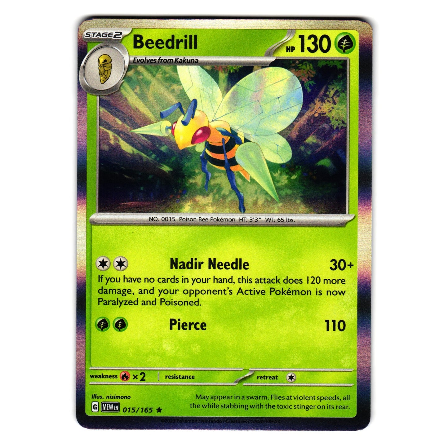 BEEDRILL 015/165 SCARLET AND VIOLET 151 POKEMON TCG