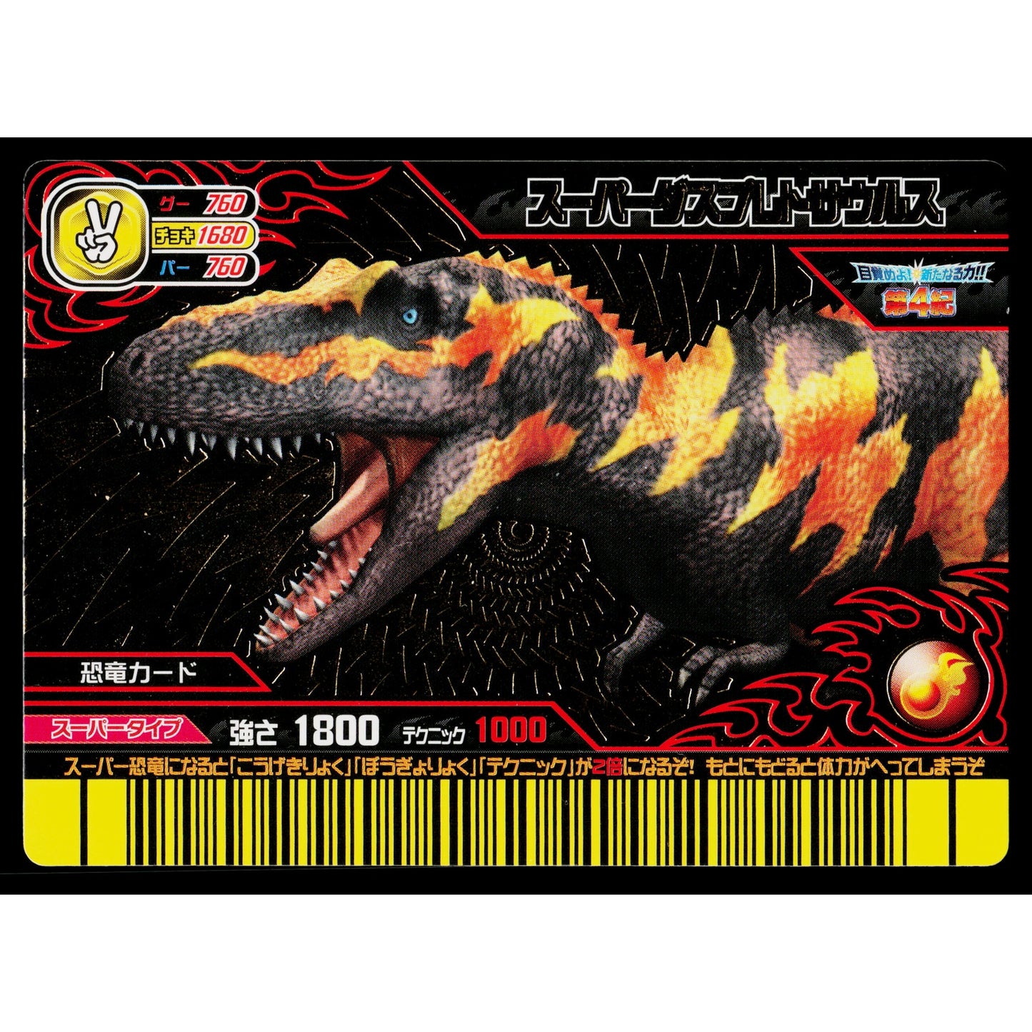 SUPER DASPLETOSAURUS KAKUSHIN 4TH EDITION DINOSAUR KING ARCADE CARD