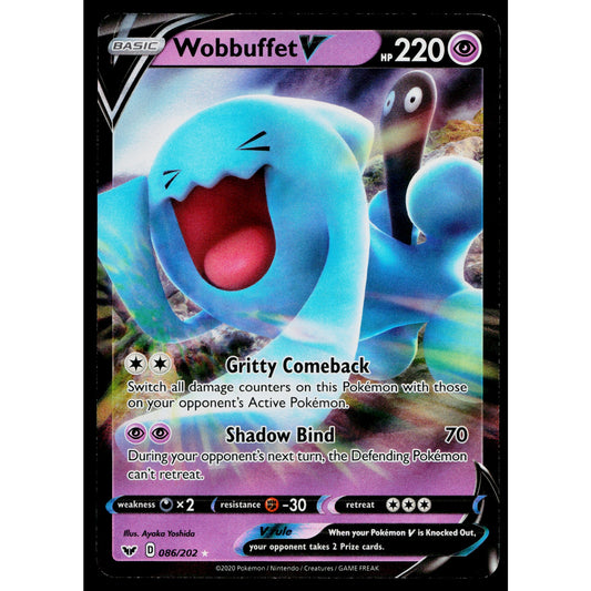 WOBBUFFET V 086/202 SWORD AND SHIELD POKEMON TCG