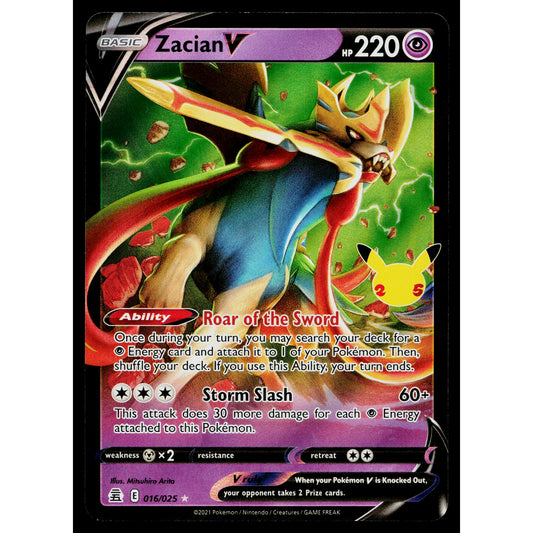 ZACIAN V 016/025 CELEBRATIONS POKEMON TCG