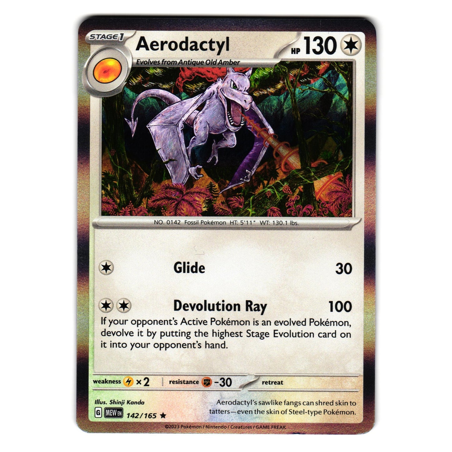 AERODACTYL 142/165 SCARLET AND VIOLET 151 POKEMON TCG