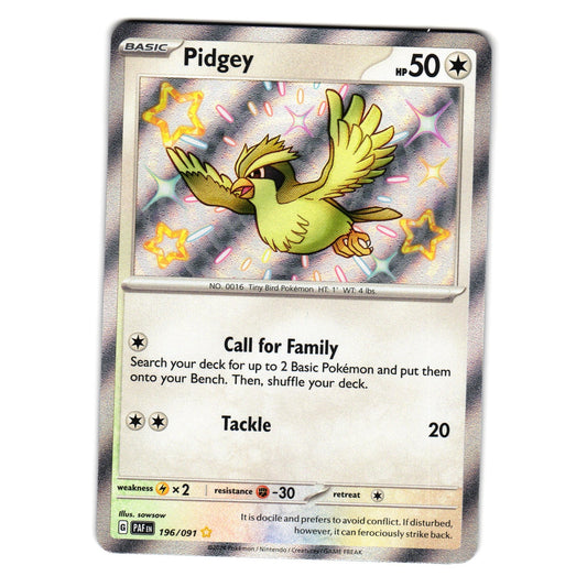 PIDGEY 196/091 PALDEAN FATES HOLO POKEMON TCG