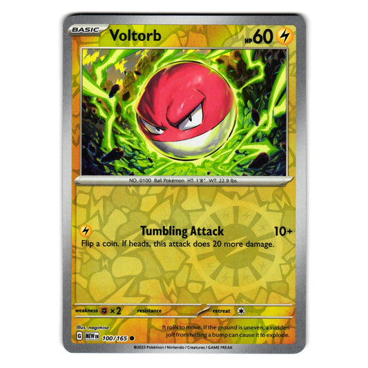 VOLTORB 100/165 REVERSE HOLO SCARLET AND VIOLET 151 POKEMON TCG