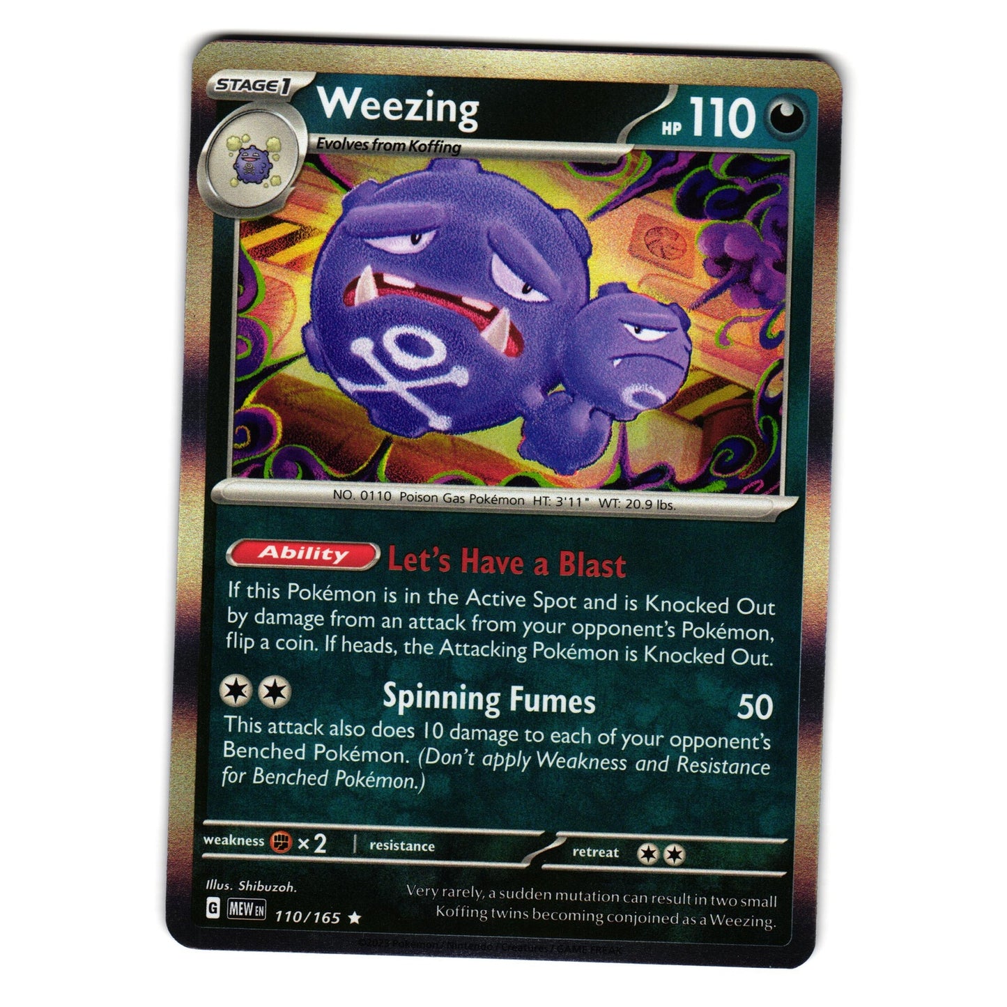 WEEZING 110/165 SCARLET AND VIOLET 151 POKEMON TCG