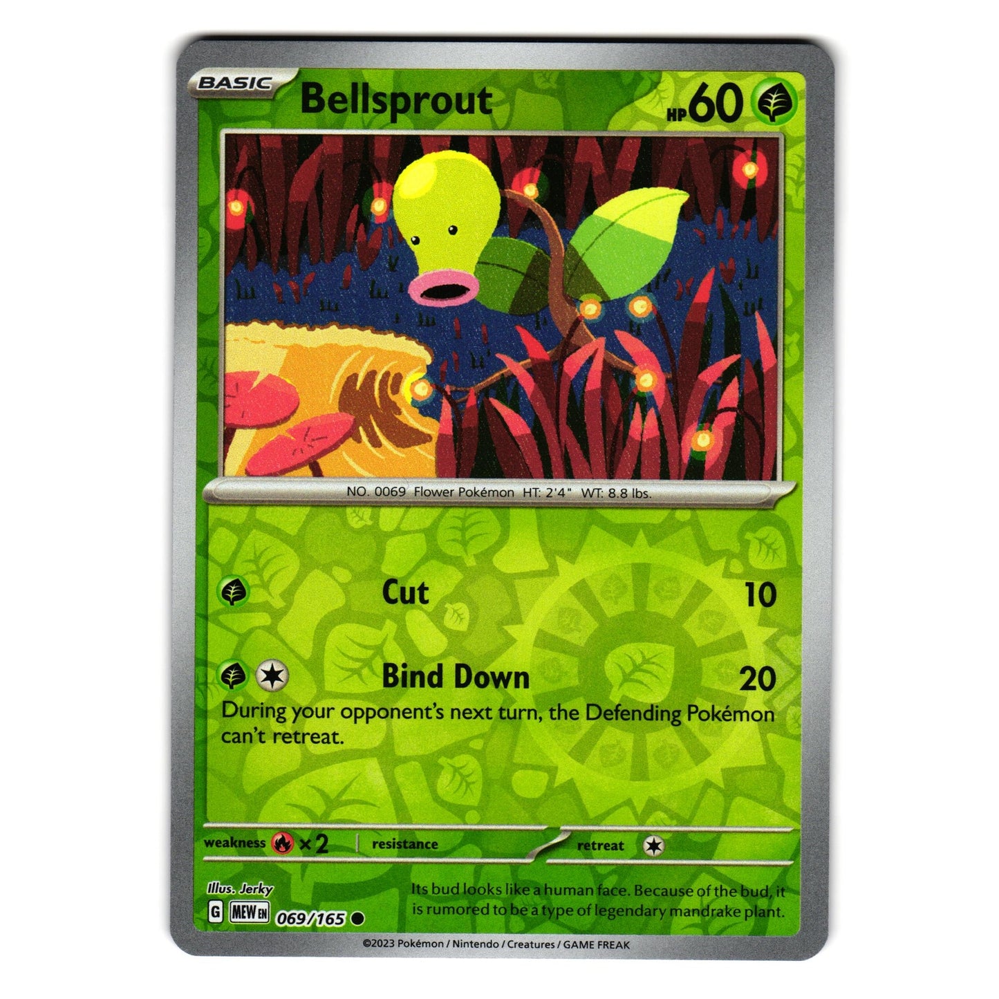 BELLSPROUT 069/165 REVERSE HOLO SCARLET AND VIOLET 151 POKEMON TCG