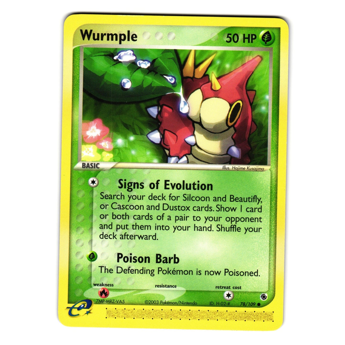 WURMPLE 78/109 EX RUBY AND SAPPHIRE POKEMON TCG