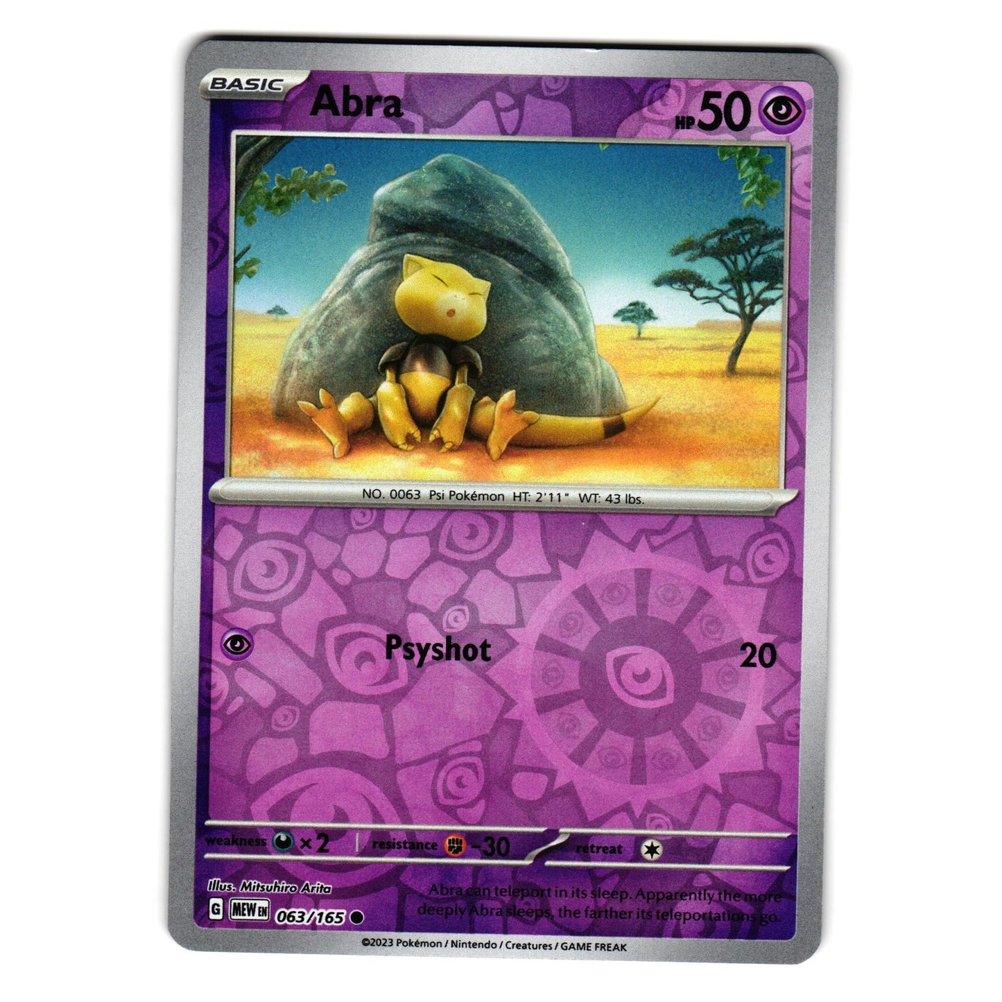 ABRA 063/165 REVERSE HOLO SCARLET AND VIOLET 151 POKEMON TCG