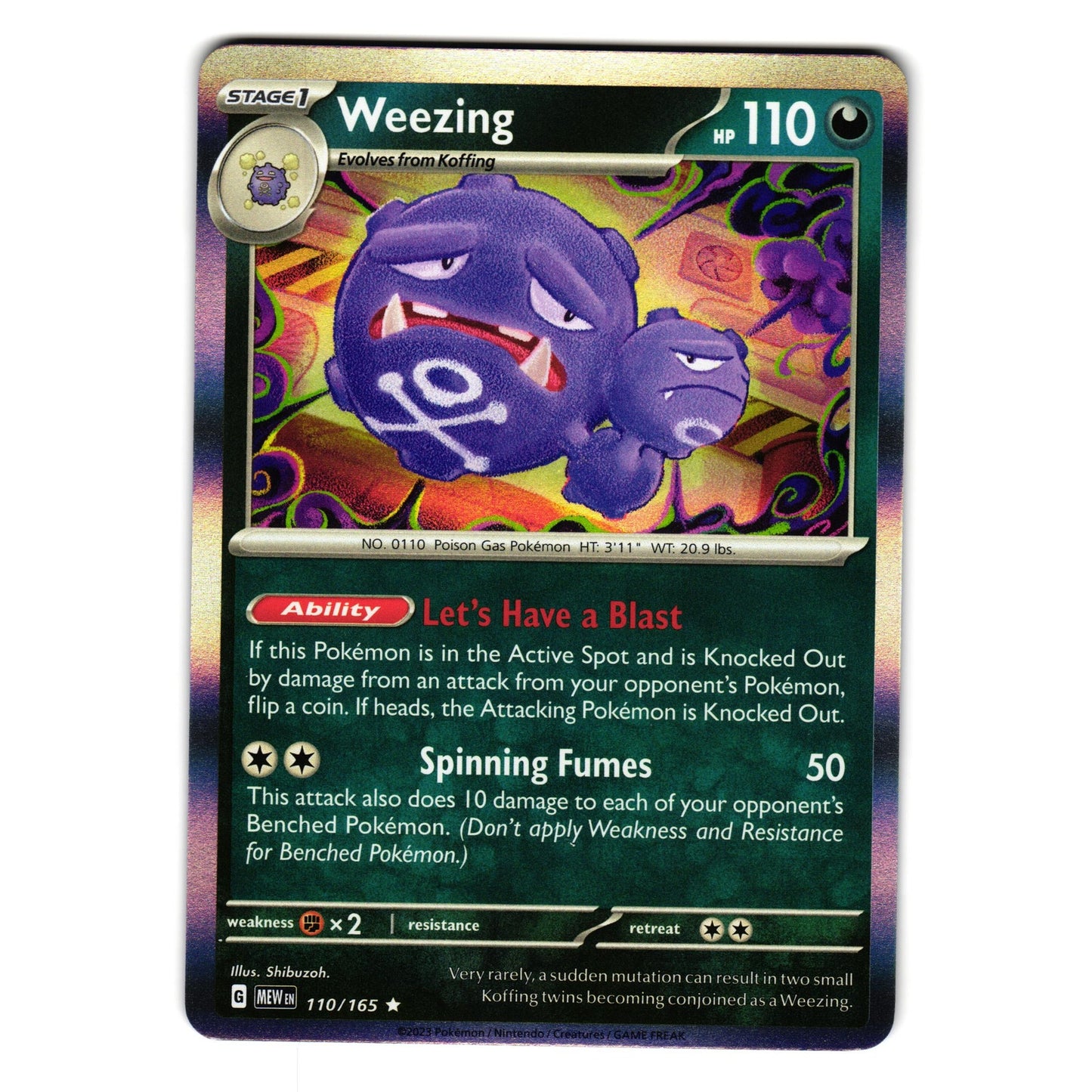 WEEZING 110/165 SCARLET AND VIOLET 151 POKEMON TCG