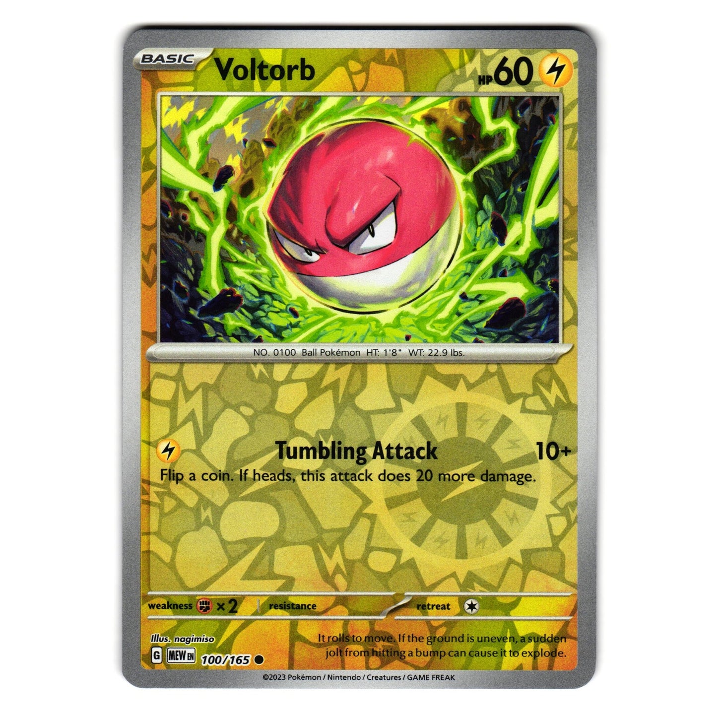 VOLTORB 100/165 REVERSE HOLO SCARLET AND VIOLET 151 POKEMON TCG