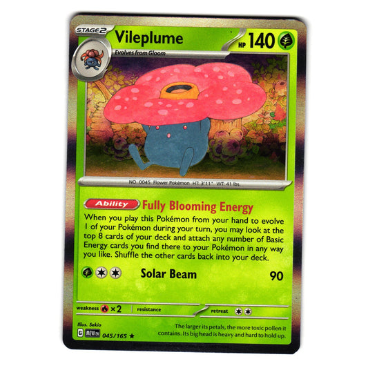 VILEPLUME 045/165 SCARLET AND VIOLET 151 POKEMON TCG