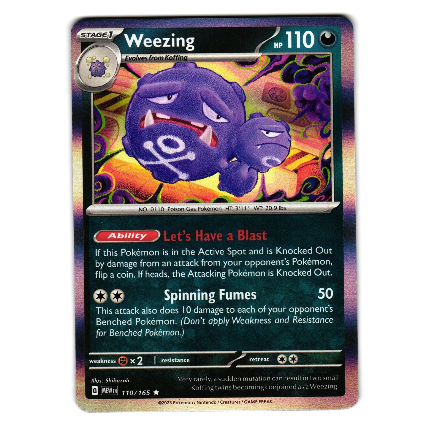 WEEZING 110/165 SCARLET AND VIOLET 151 POKEMON TCG