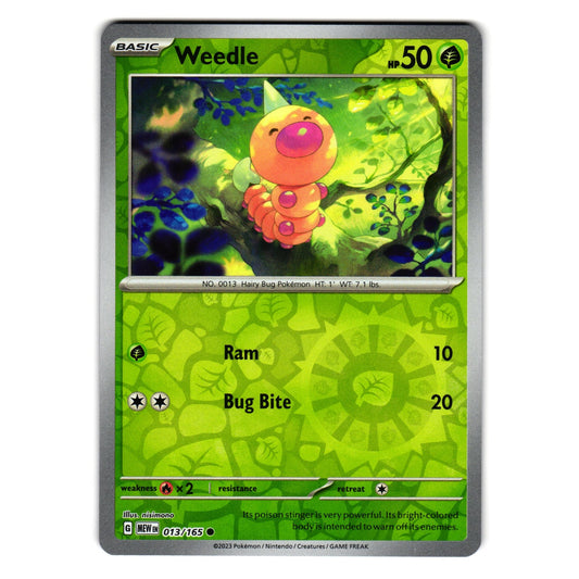 WEEDLE 013/165 REVERSE HOLO SCARLET AND VIOLET 151 POKEMON TCG