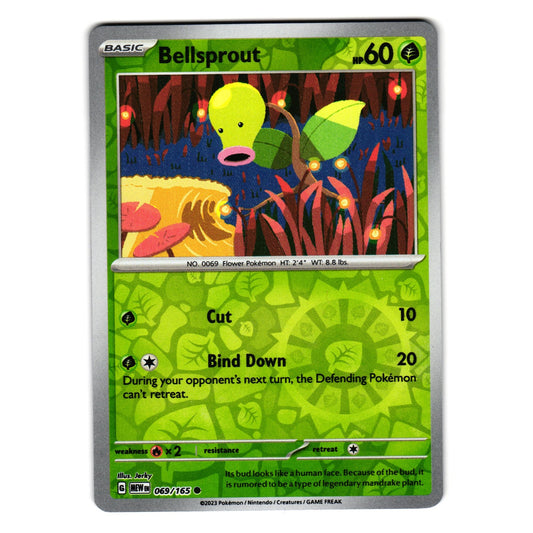 BELLSPROUT 069/165 REVERSE HOLO SCARLET AND VIOLET 151 POKEMON TCG