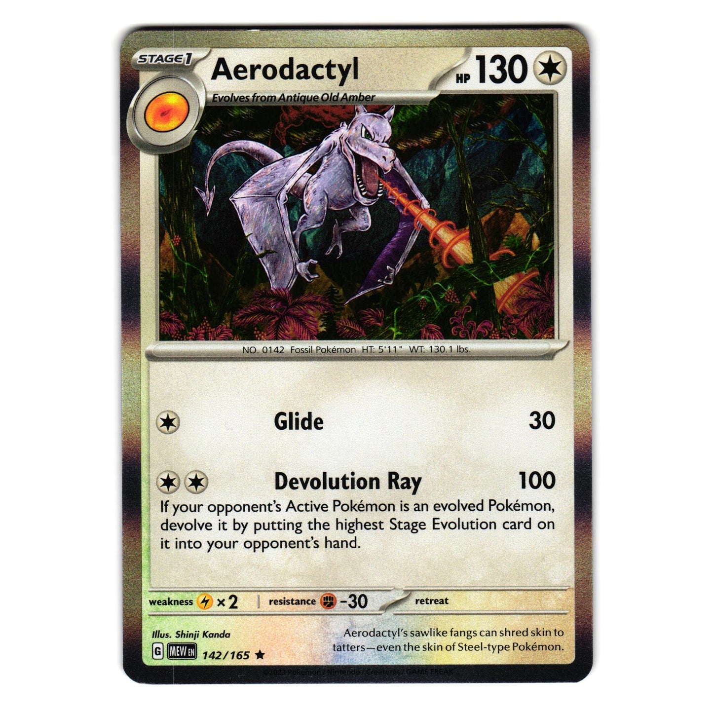 AERODACTYL 142/165 SCARLET AND VIOLET 151 POKEMON TCG