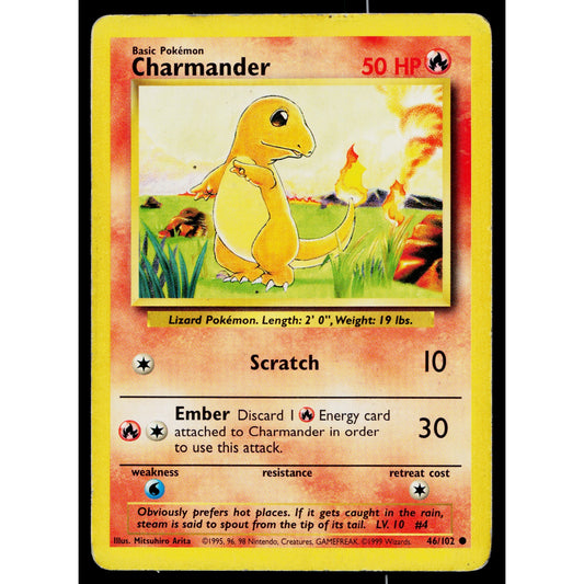 CHARMANDER 46/102 BASE SET POKEMON TCG