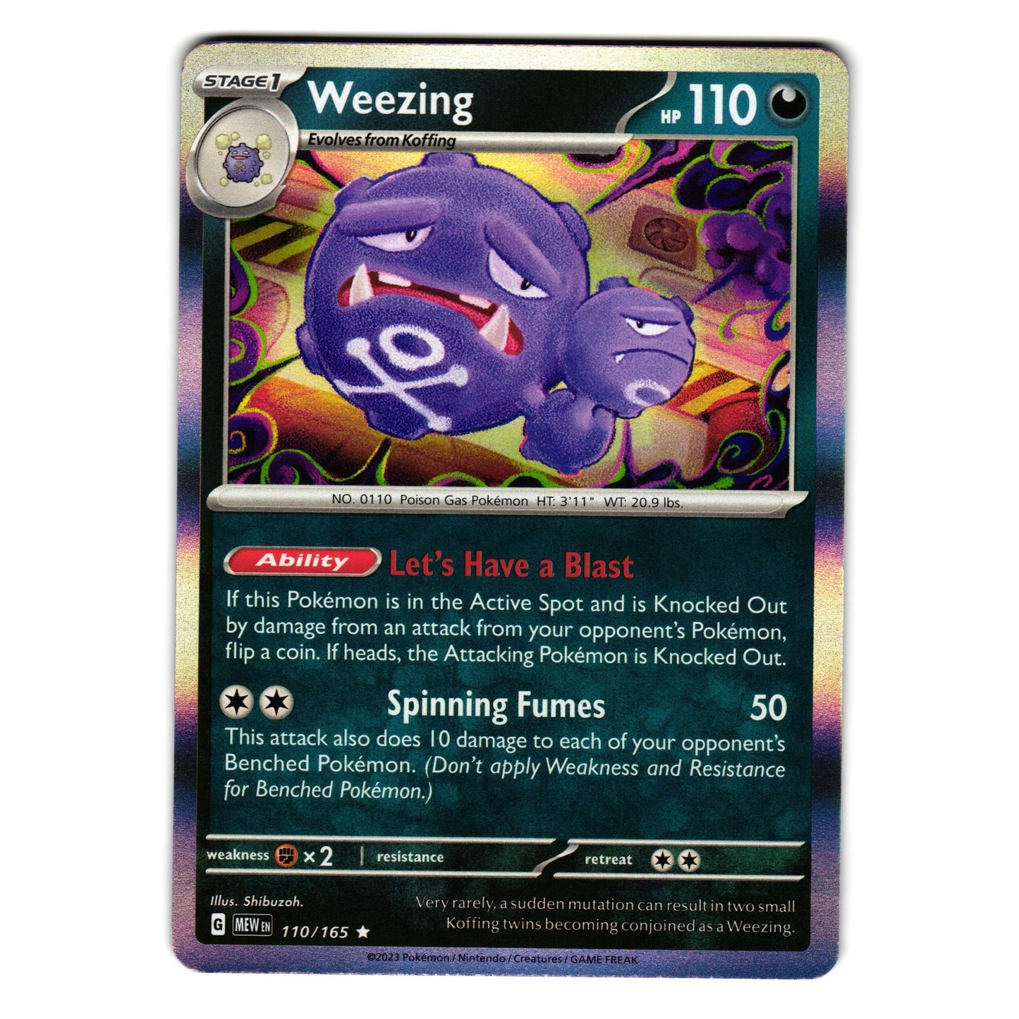 WEEZING 110/165 SCARLET AND VIOLET 151 POKEMON TCG