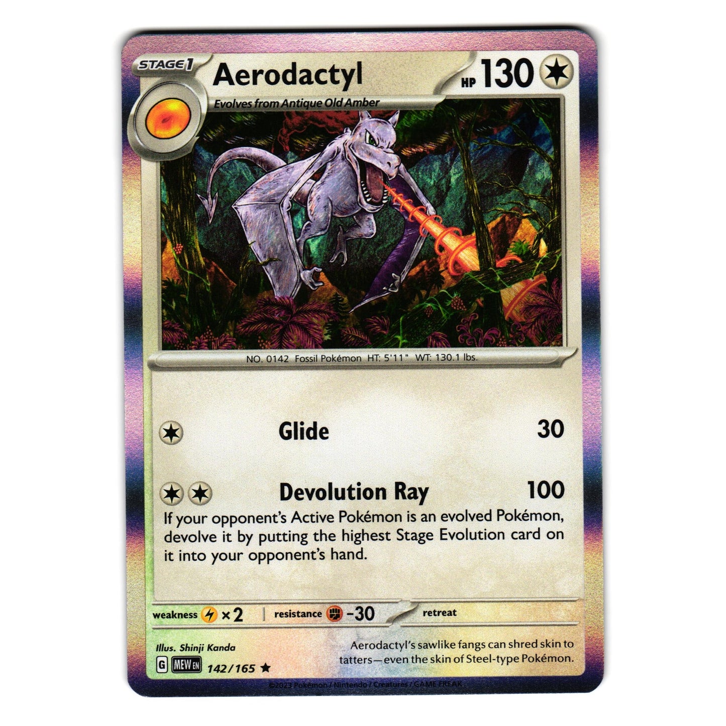 AERODACTYL 142/165 SCARLET AND VIOLET 151 POKEMON TCG