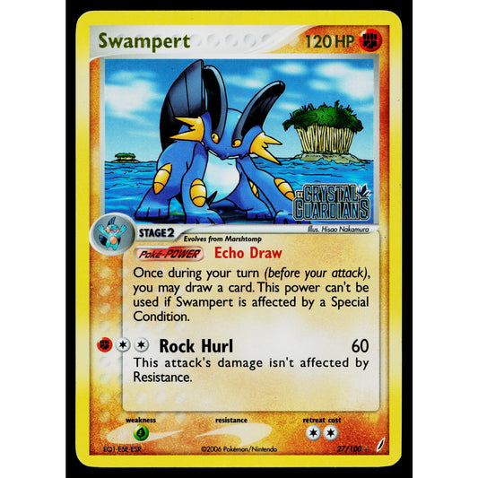 SWAMPERT 27/100 REVERSE HOLO EX CRYSTAL GUARDIANS POKEMON TCG