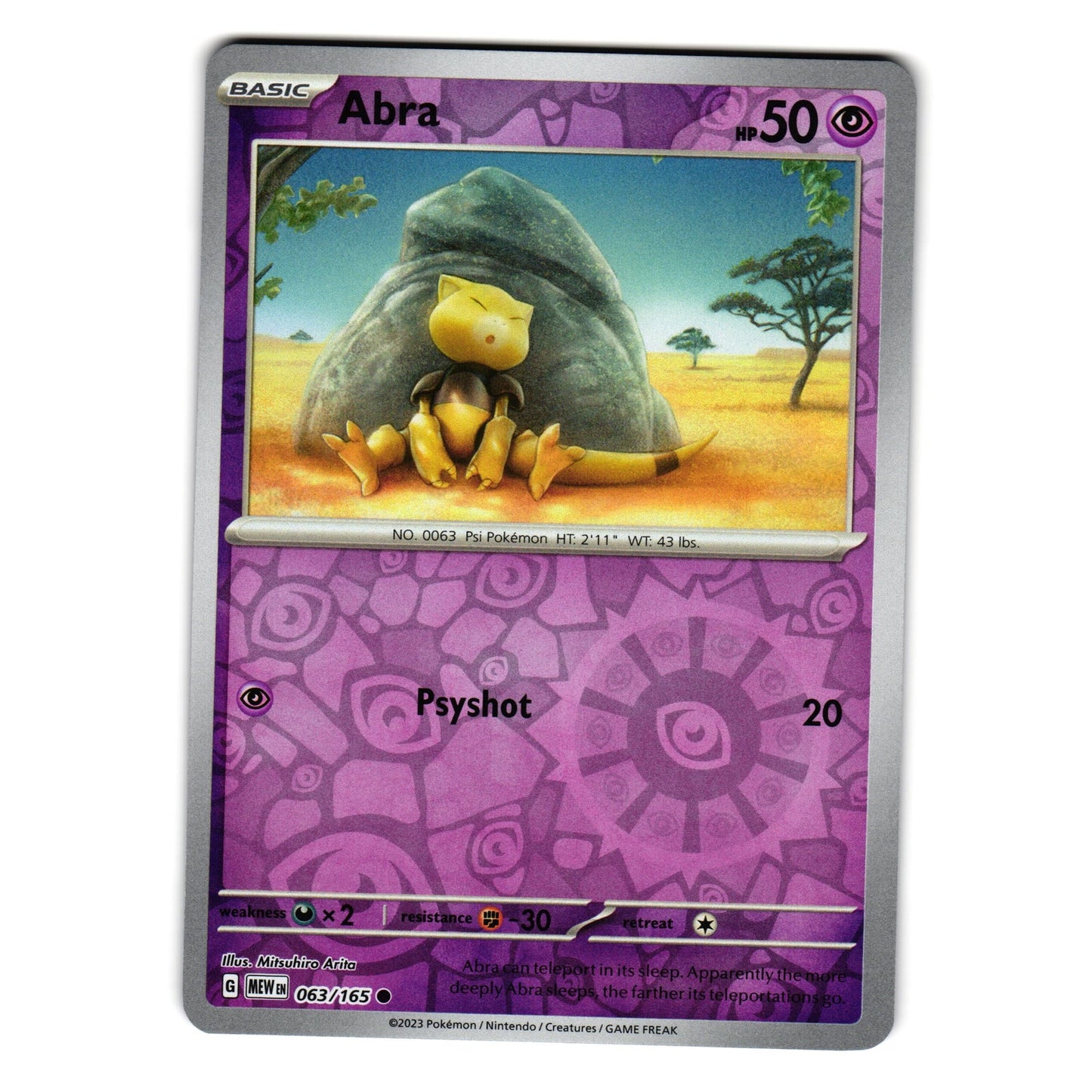 ABRA 063/165 REVERSE HOLO SCARLET AND VIOLET 151 POKEMON TCG