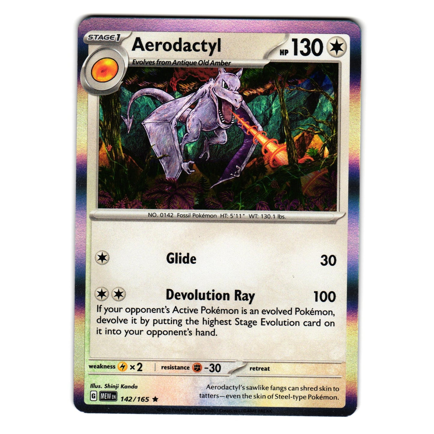 AERODACTYL 142/165 SCARLET AND VIOLET 151 POKEMON TCG