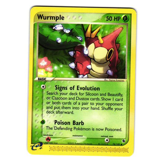 WURMPLE 78/109 EX RUBY AND SAPPHIRE POKEMON TCG