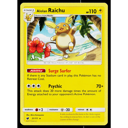 ALOLAN RAICHU 31/111 CRIMSON INVASION POKEMON TCG