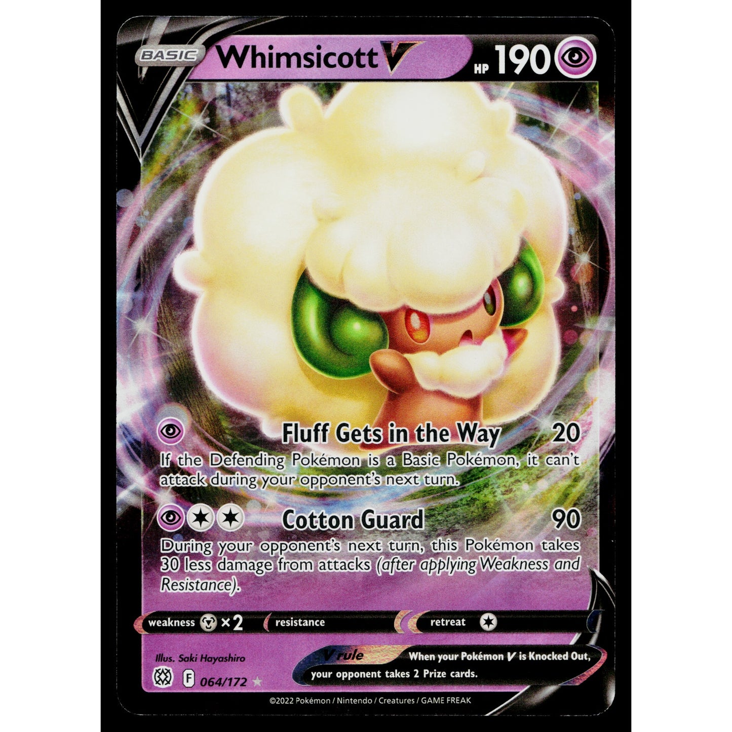 WHIMSICOTT V 064/172 BRILLIANT STARS POKEMON TCG