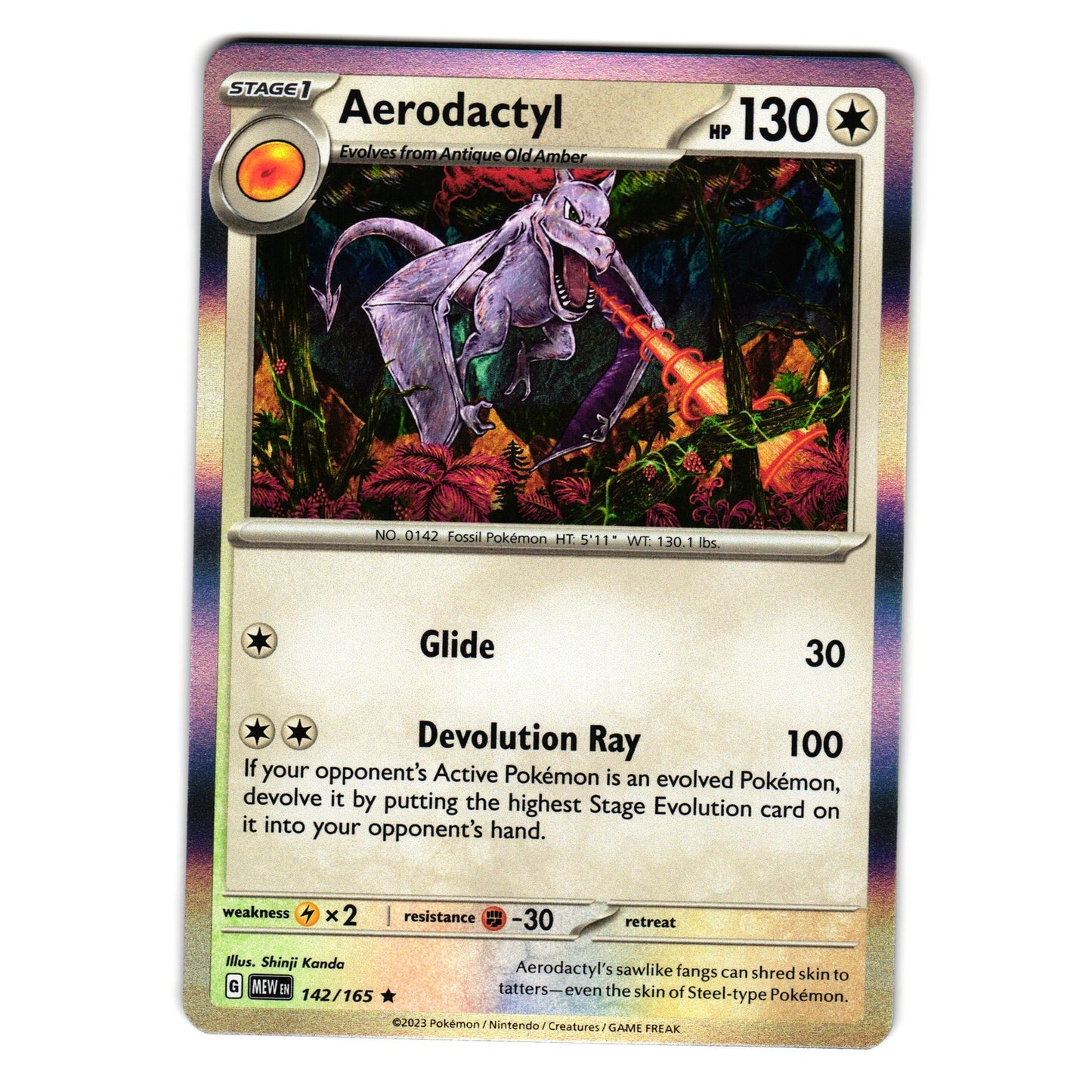 AERODACTYL 142/165 SCARLET AND VIOLET 151 POKEMON TCG