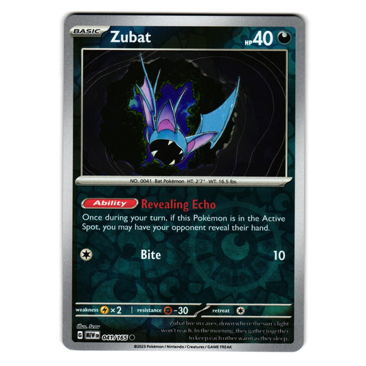 ZUBAT 041/165 REVERSE HOLO SCARLET AND VIOLET 151 POKEMON TCG