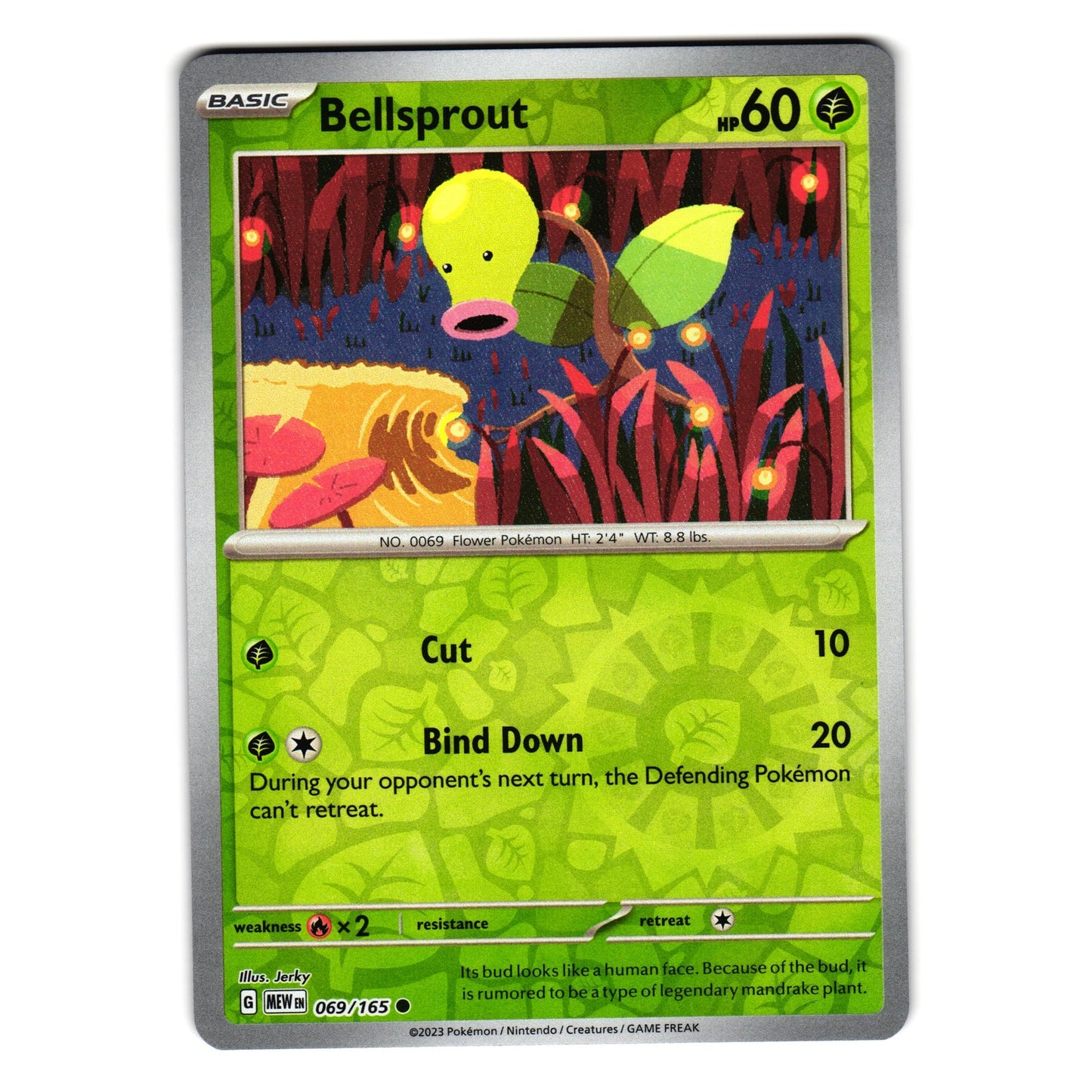 BELLSPROUT 069/165 REVERSE HOLO SCARLET AND VIOLET 151 POKEMON TCG