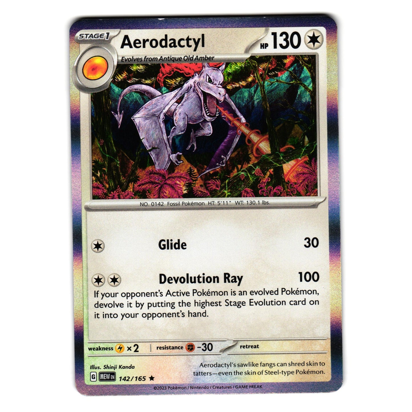 AERODACTYL 142/165 SCARLET AND VIOLET 151 POKEMON TCG