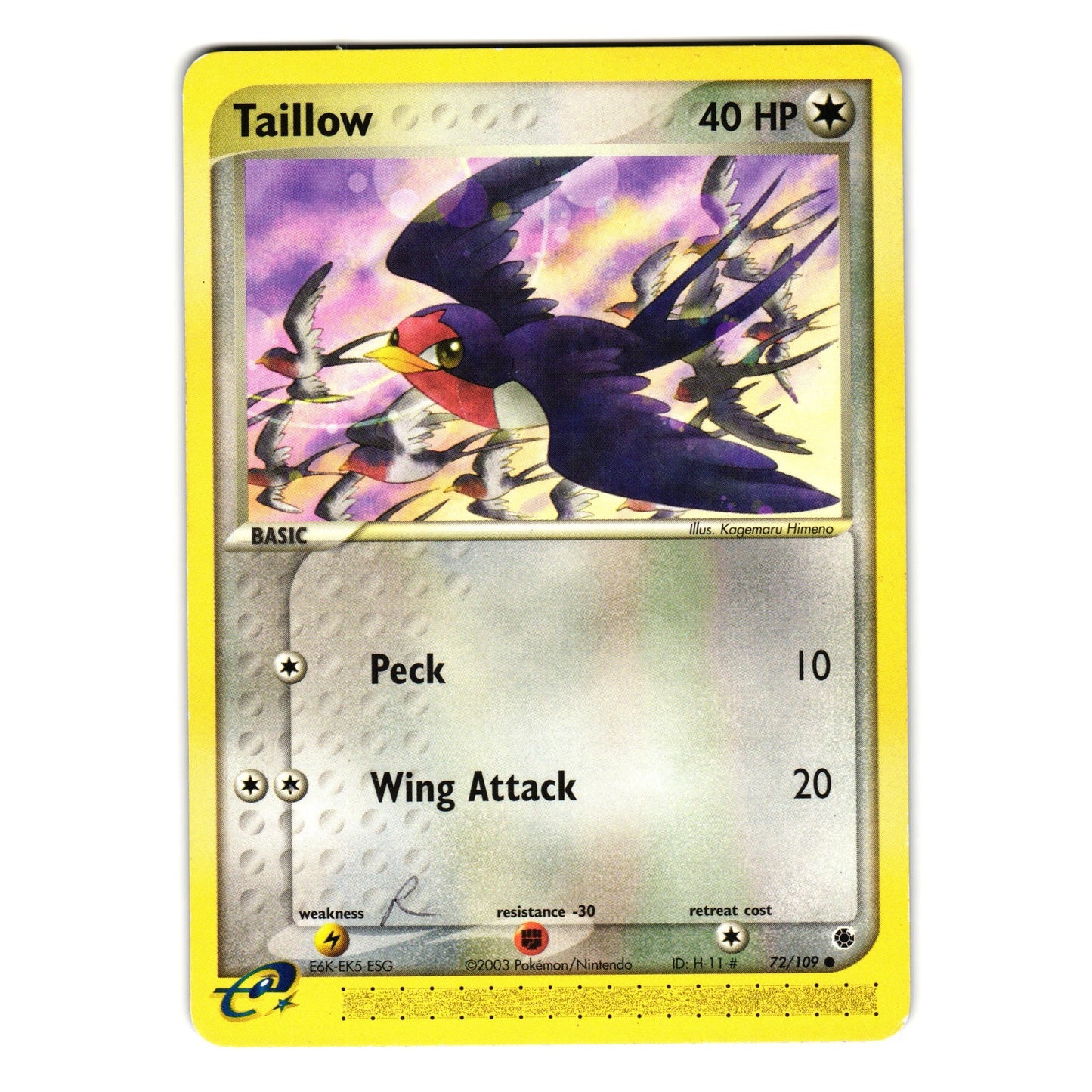 TAILLOW 72/109 EX RUBY AND SAPPHIRE POKEMON TCG