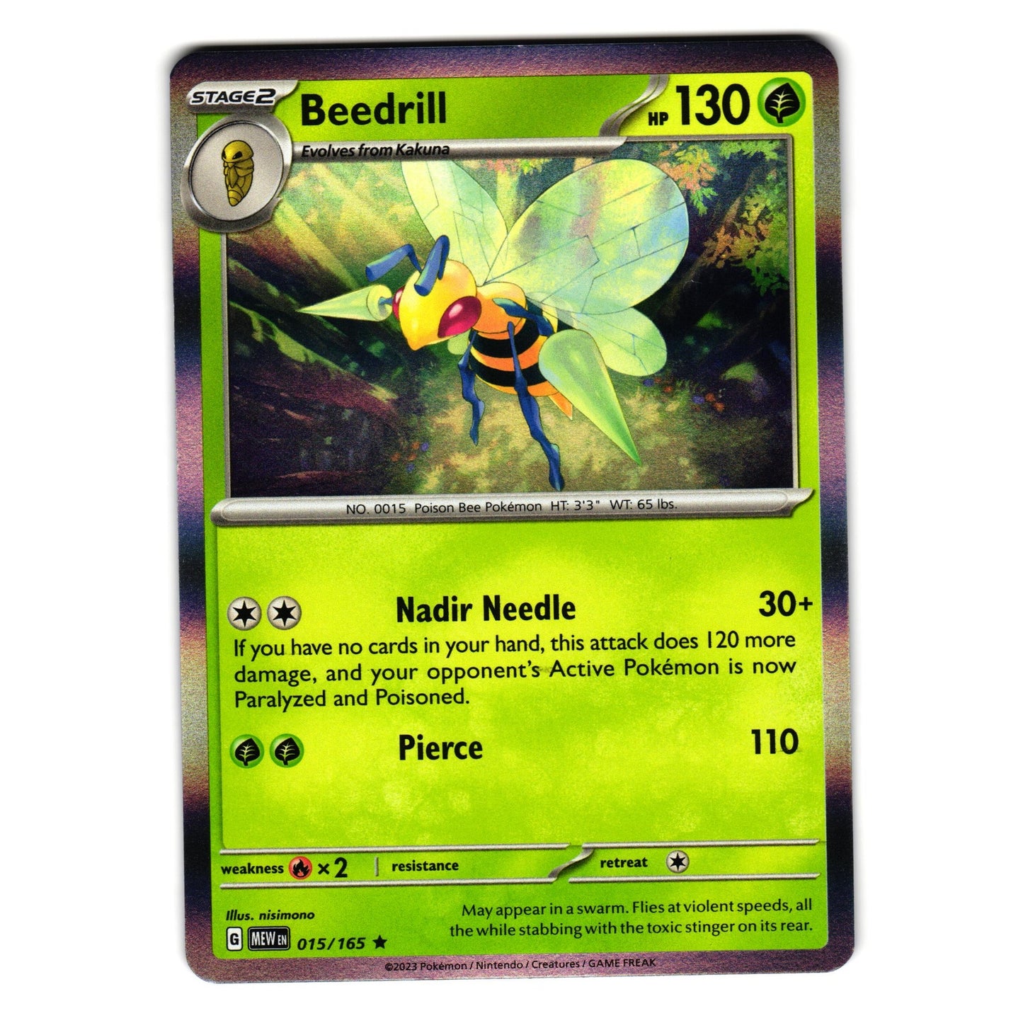 BEEDRILL 015/165 SCARLET AND VIOLET 151 POKEMON TCG